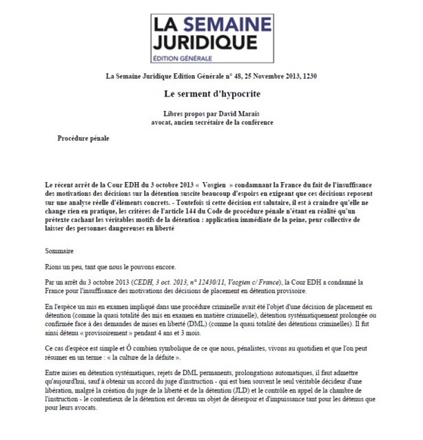 Le serment d'hypocrite Le serment d'hypocrite