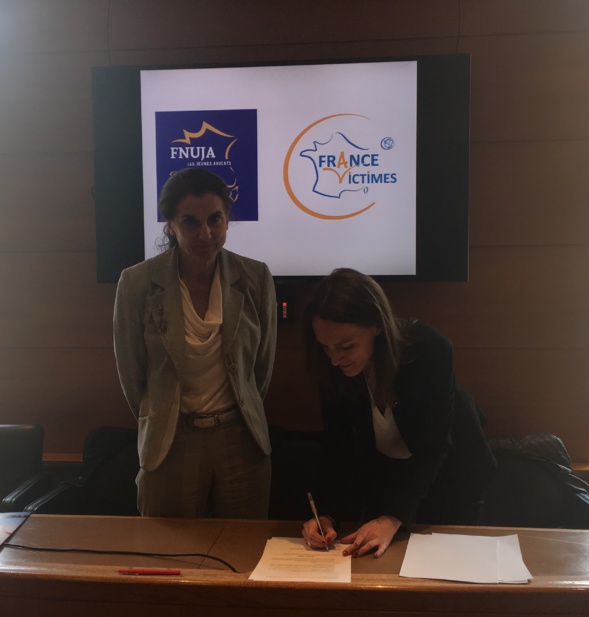 Michèle de kerckhove, Présidente de France Victimes et Emilie Chandler, Présidente de la FNUJA Michèle de kerckhove, Présidente de France Victimes et Emilie Chandler, Présidente de la FNUJA