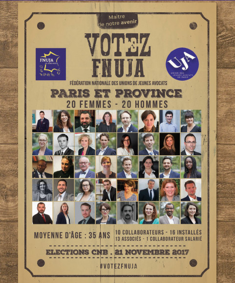 ELECTIONS CNB DU 21 NOVEMBRE 2017 : Les candidats des Jeunes Avocats !