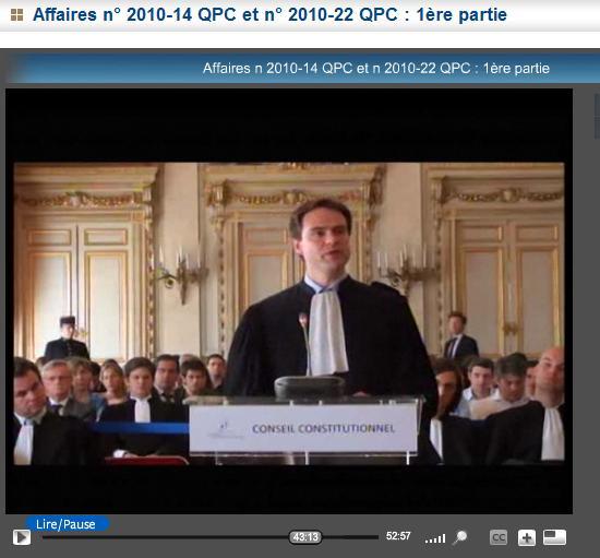 Cliquez sur la photographie pour découvrir la vidéo de cette audience historique. (Jean-Baptiste Gavignet : 39'20'')