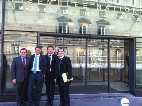 Yannick SALA, Vice-président Paris, Stéphane DHONTE, 1er Vice-Président, Romain CARAYOL, Président, et Matthieu DULUCQ, Secrétaire Général Adjoint