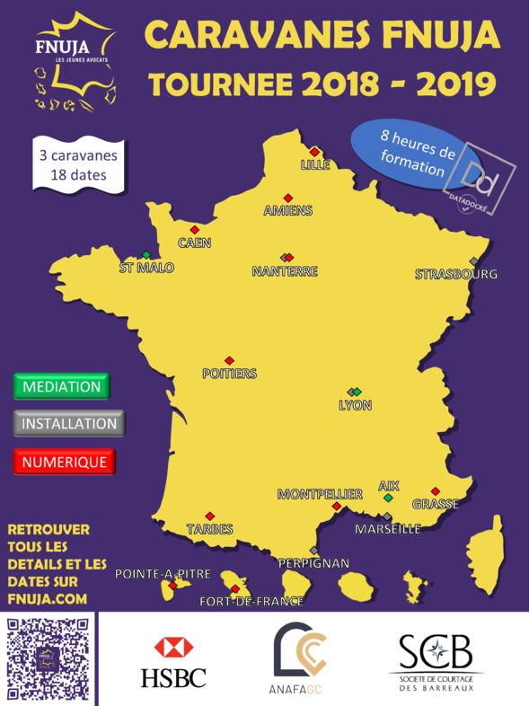 Les caravanes de la FNUJA - Tournée 2018-2019 Les caravanes de la FNUJA - Tournée 2018-2019