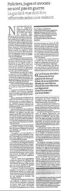 POLICIERS, JUGES, ET MAGISTRATS NE SONT PAS EN GUERRE : La Garde à Vue doit être réformée selon nos valeurs. POLICIERS, JUGES, ET MAGISTRATS NE SONT PAS EN GUERRE : La Garde à Vue doit être réformée selon nos valeurs.