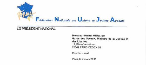 Droits de Plaidoiries - Lettre du Président de la FNUJA au Garde des Sceaux Droits de Plaidoiries - Lettre du Président de la FNUJA au Garde des Sceaux