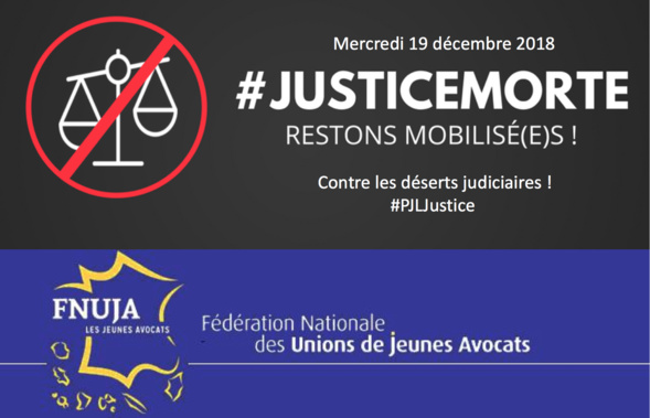 Mobilisation contre le PLJ Justice - Nouvelle journée "Justice morte" le 19 décembre !