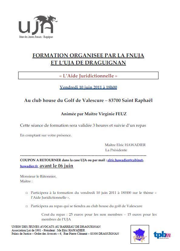 DRAGUIGNAN : Formation "AIDE JURIDITIONNELLE"