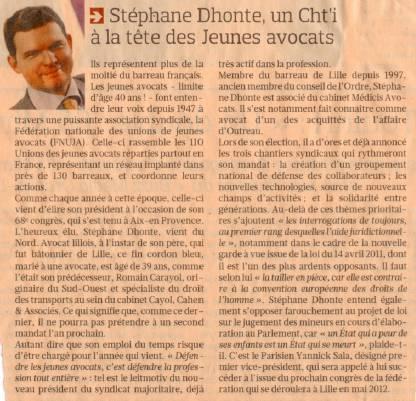 LE FIGARO : Portrait de Stéphane DHONTE, Président de la FNUJA