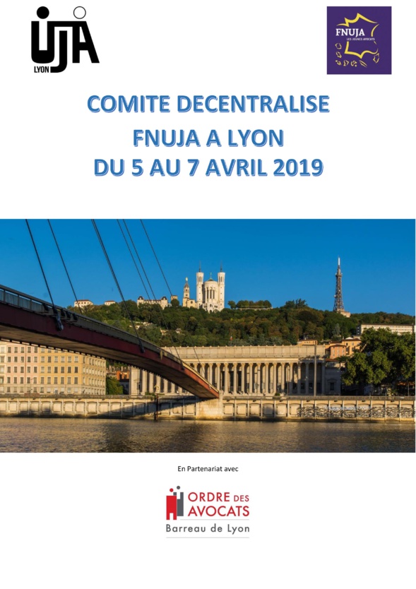Comité décentralisé FNUJA organisé par l'UJA de Lyon  Comité décentralisé FNUJA organisé par l'UJA de Lyon