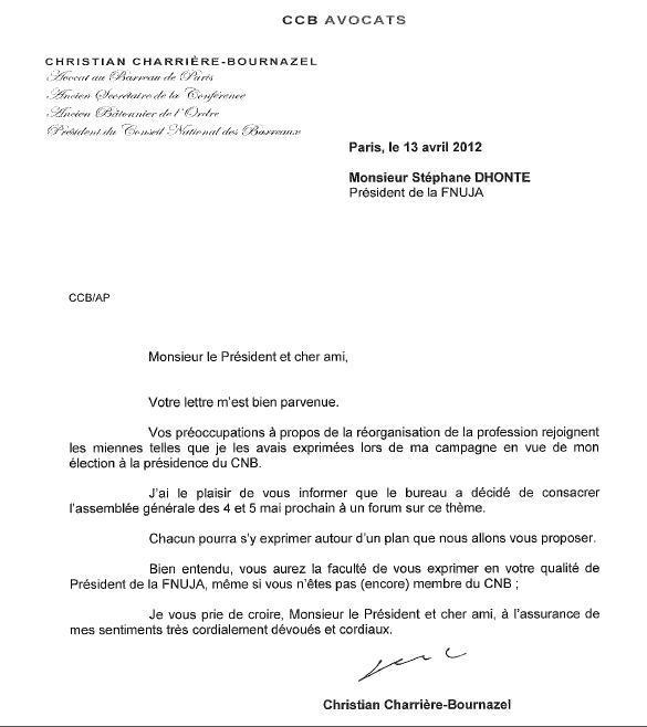 Gouvernance : Réponse du Président du CNB à la Lettre Ouverte du Président de la FNUJA