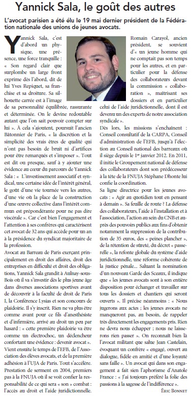 La Semaine Juridique : Yannick SALA, le Goût des Autres La Semaine Juridique : Yannick SALA, le Goût des Autres