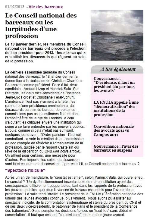 Le Conseil national des barreaux ou les turpitudes d'une profession;