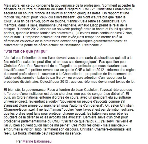Le Conseil national des barreaux ou les turpitudes d'une profession;