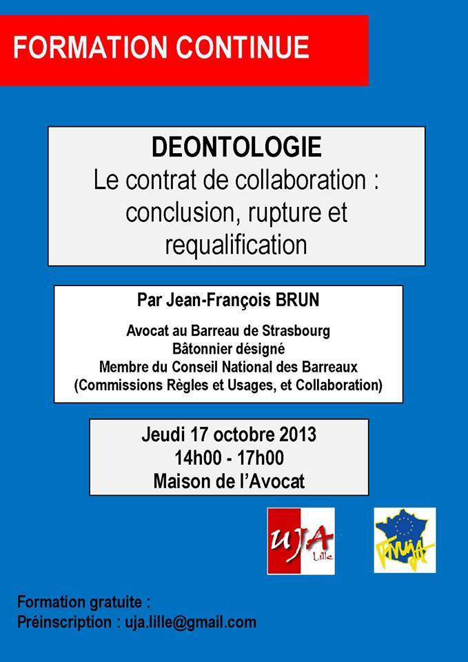 LILLE - Formation : Le Contrat de Collaboration - le 17 octobre 2013