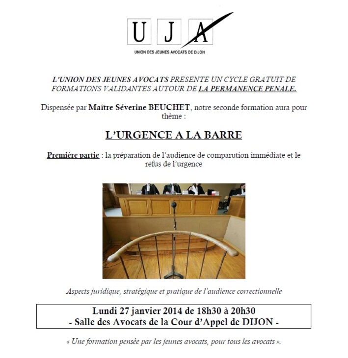 DIJON - Formation : L’URGENCE A LA BARRE
