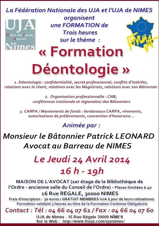 NIMES - Formation : DEONTOLOGIE