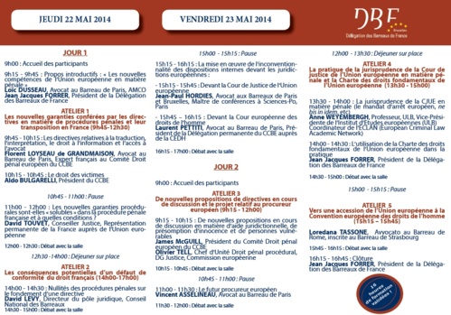 DBF - Séminaire : Droit pénal et Droits fondamentaux : Le renforcement de la place de l’avocat DBF - Séminaire : Droit pénal et Droits fondamentaux : Le renforcement de la place de l’avocat
