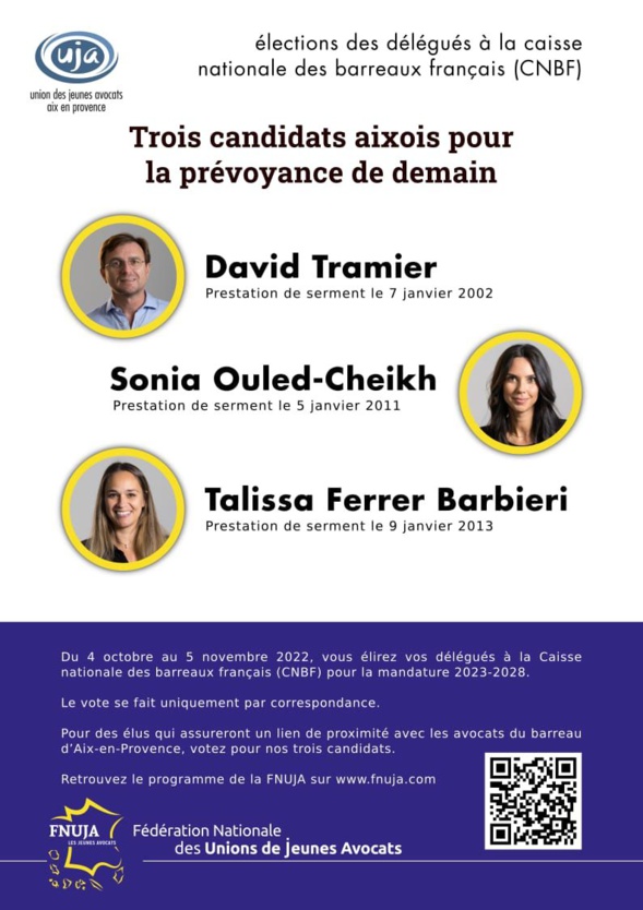 Les Jeunes Avocats - FNUJA - Élections des délégués CNBF 2022 : nos candidats Les Jeunes Avocats - FNUJA - Élections des délégués CNBF 2022 : nos candidats
