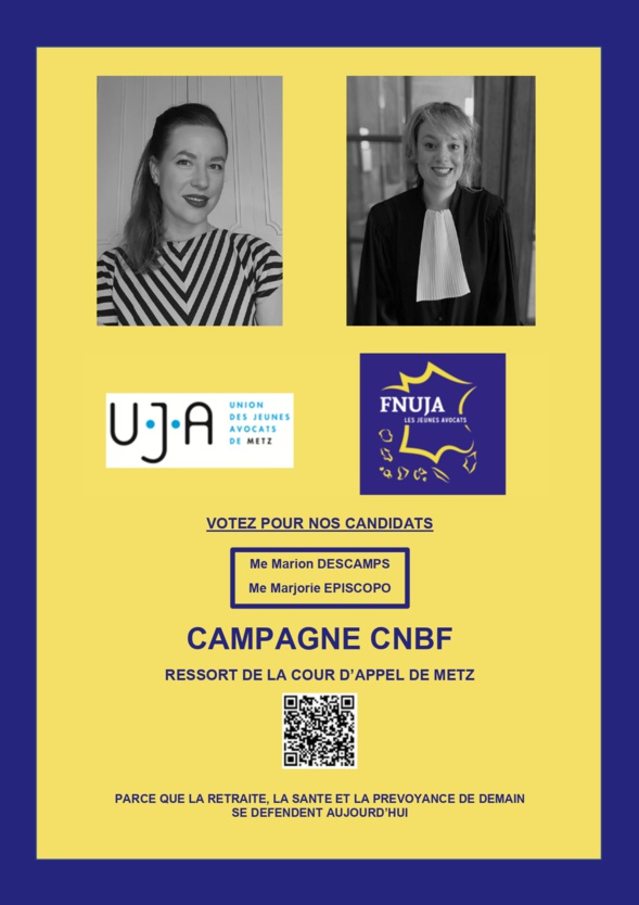 Les Jeunes Avocats - FNUJA - Élections des délégués CNBF 2022 : nos candidats Les Jeunes Avocats - FNUJA - Élections des délégués CNBF 2022 : nos candidats