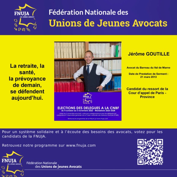 Les Jeunes Avocats - FNUJA - Élections des délégués CNBF 2022 : nos candidats Les Jeunes Avocats - FNUJA - Élections des délégués CNBF 2022 : nos candidats