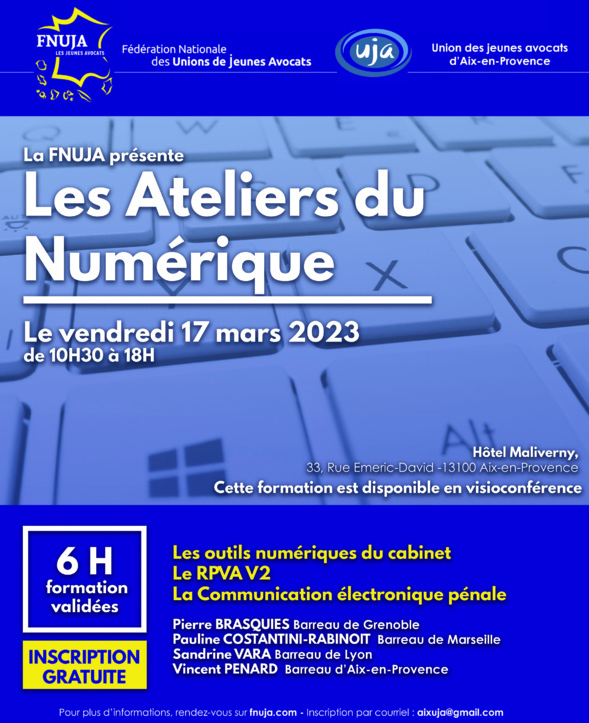Les Ateliers du Numérique de la FNUJA : premier arrêt à Aix-en-Provence ! Les Ateliers du Numérique de la FNUJA : premier arrêt à Aix-en-Provence !