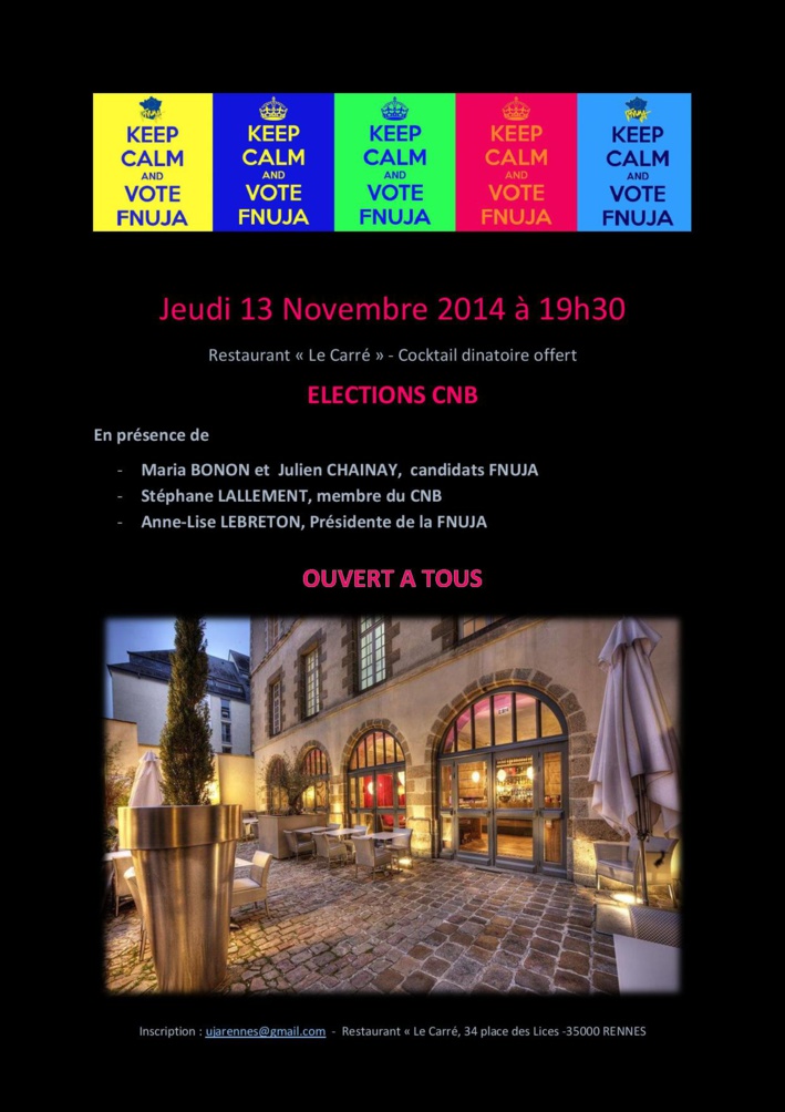 RENNES - Elections CNB - Présentation des candidats FNUJA RENNES - Elections CNB - Présentation des candidats FNUJA