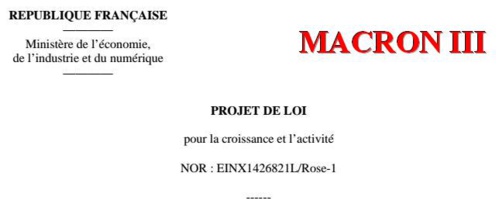 MACRON III - Le Texte du 3e projet