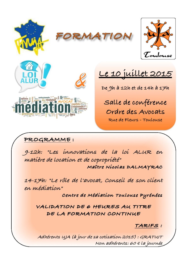 TOULOUSE - Formations : Loi ALUR et Médiation TOULOUSE - Formations : Loi ALUR et Médiation