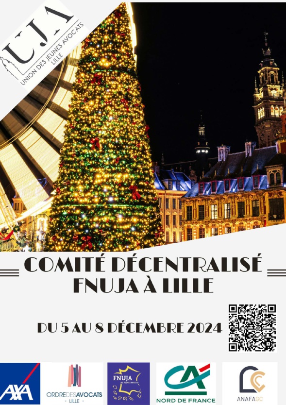 Comité décentralisé de la FNUJA de l'UJA de Lille du 5 au 8 décembre 2024 Comité décentralisé de la FNUJA de l'UJA de Lille du 5 au 8 décembre 2024