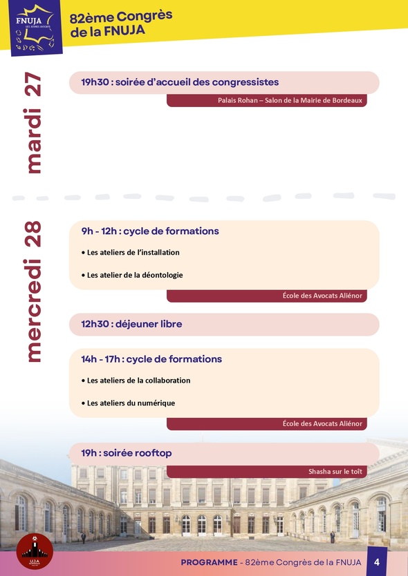 82ème congrès de la FNUJA à Bordeaux : « Jeunes Avocats, Grands crus de Demain » 82ème congrès de la FNUJA à Bordeaux : « Jeunes Avocats, Grands crus de Demain »