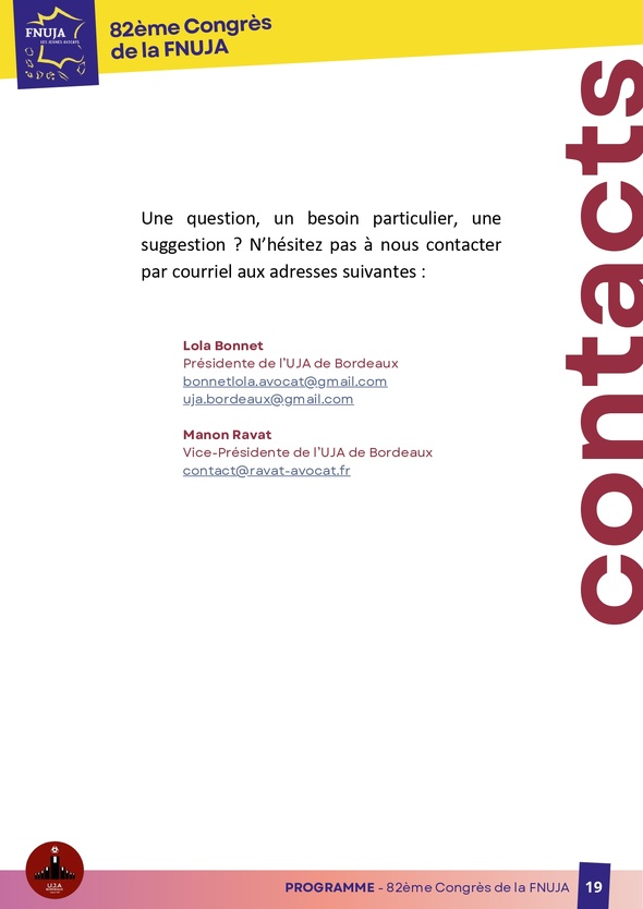 82ème congrès de la FNUJA à Bordeaux : « Jeunes Avocats, Grands crus de Demain » 82ème congrès de la FNUJA à Bordeaux : « Jeunes Avocats, Grands crus de Demain »