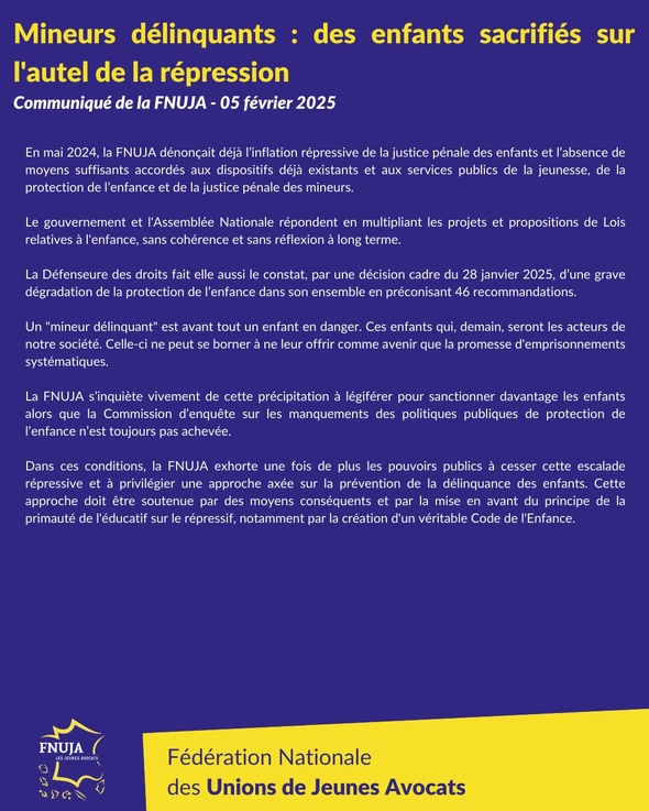 Mineurs délinquants : des enfants sacrifiés sur l’autel de la répression