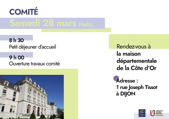 Comité décentralisé de la FNUJA de l'UJA de Dijon du 26 au 29 mars 2026 Comité décentralisé de la FNUJA de l'UJA de Dijon du 26 au 29 mars 2026