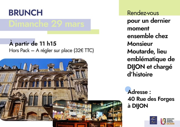 Comité décentralisé de la FNUJA de l'UJA de Dijon du 26 au 29 mars 2026 Comité décentralisé de la FNUJA de l'UJA de Dijon du 26 au 29 mars 2026
