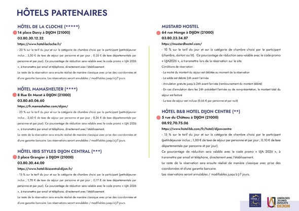 Comité décentralisé de la FNUJA de l'UJA de Dijon du 26 au 29 mars 2026 Comité décentralisé de la FNUJA de l'UJA de Dijon du 26 au 29 mars 2026