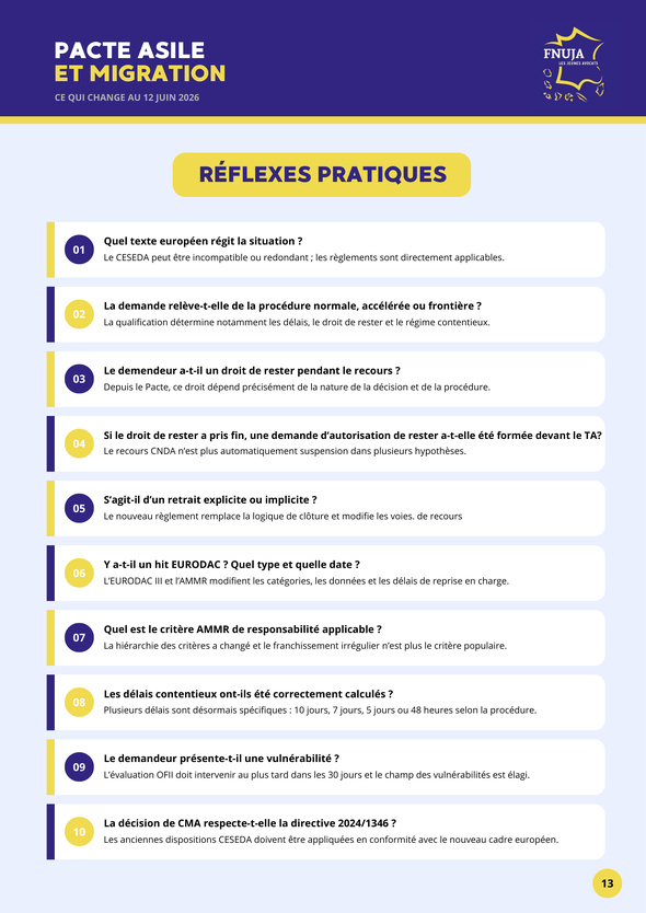 Pacte asile et migration : ce qui change au 12 juin 2026