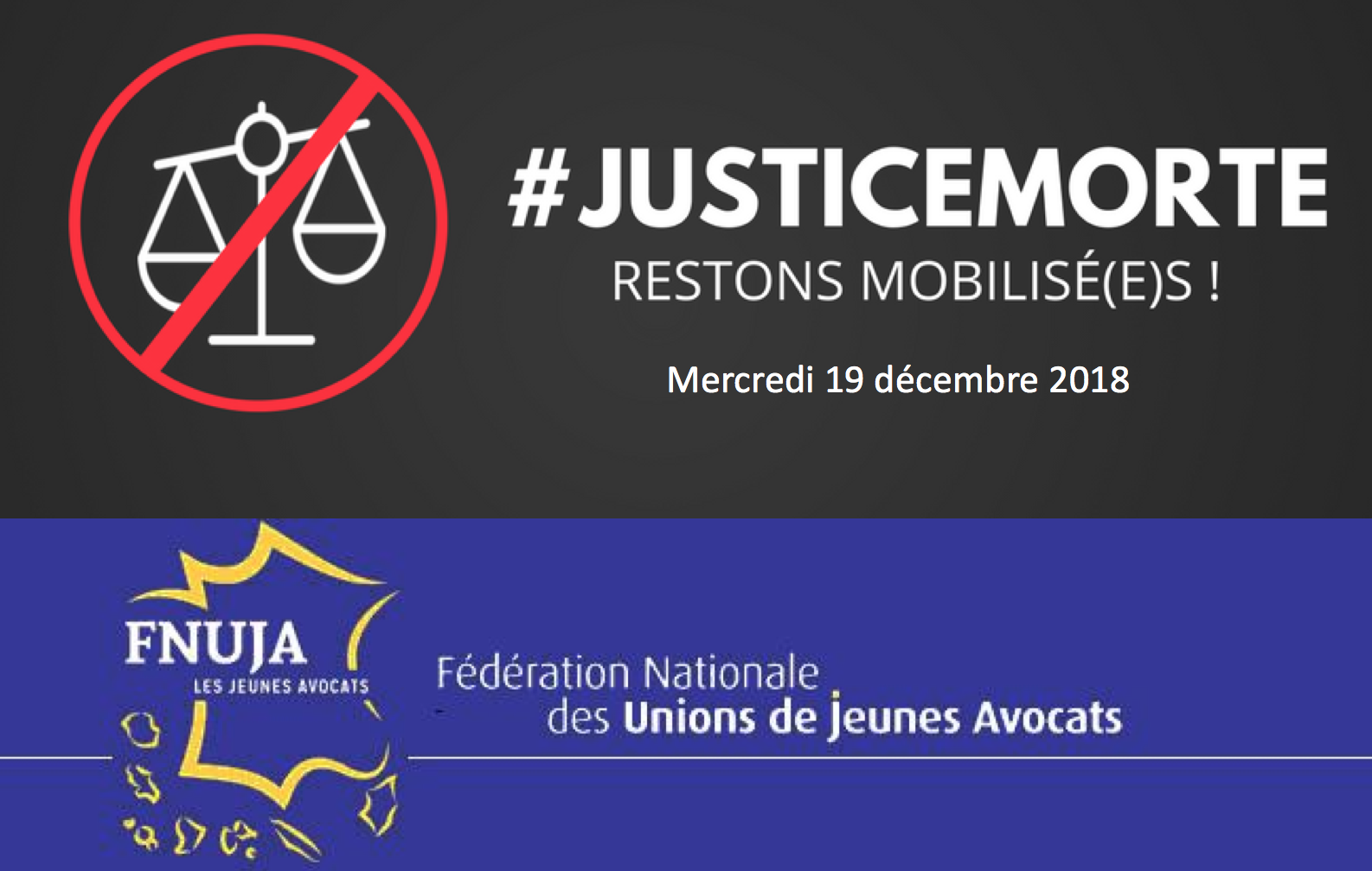 Mobilisation contre le PLJ Justice - Nouvelle journée "Justice morte" le 19 décembre !