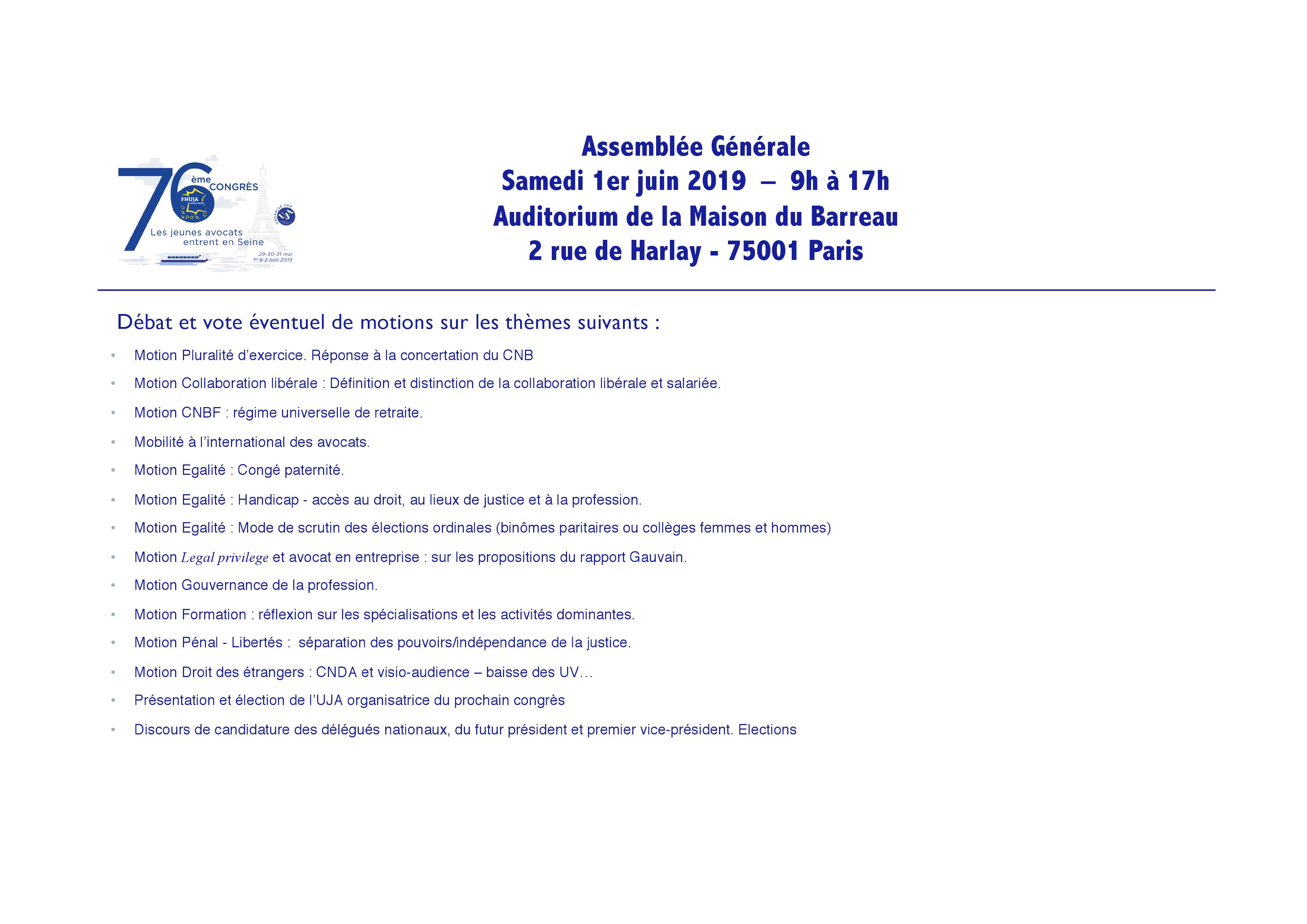 Les jeunes avocats entrent en Seine !  76ème Congrès de la FNUJA à Paris du 29 mai au 2 juin 2019 !!!