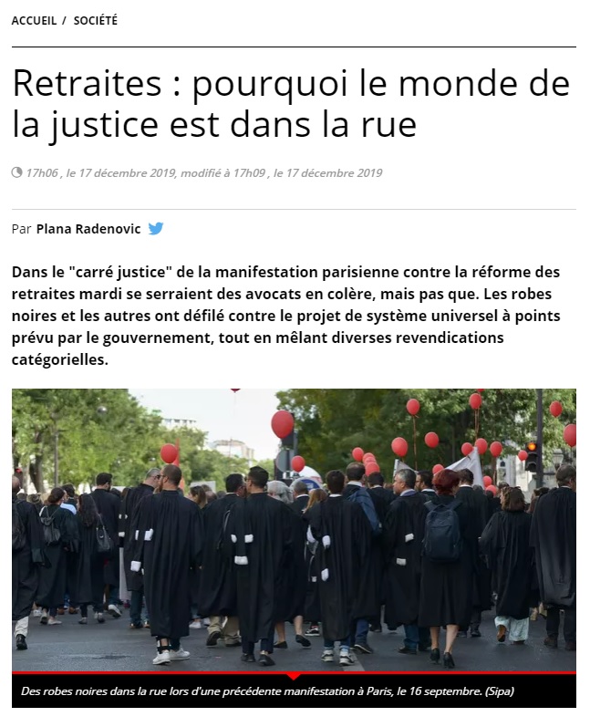 Retraites : pourquoi le monde de la justice est dans la rue