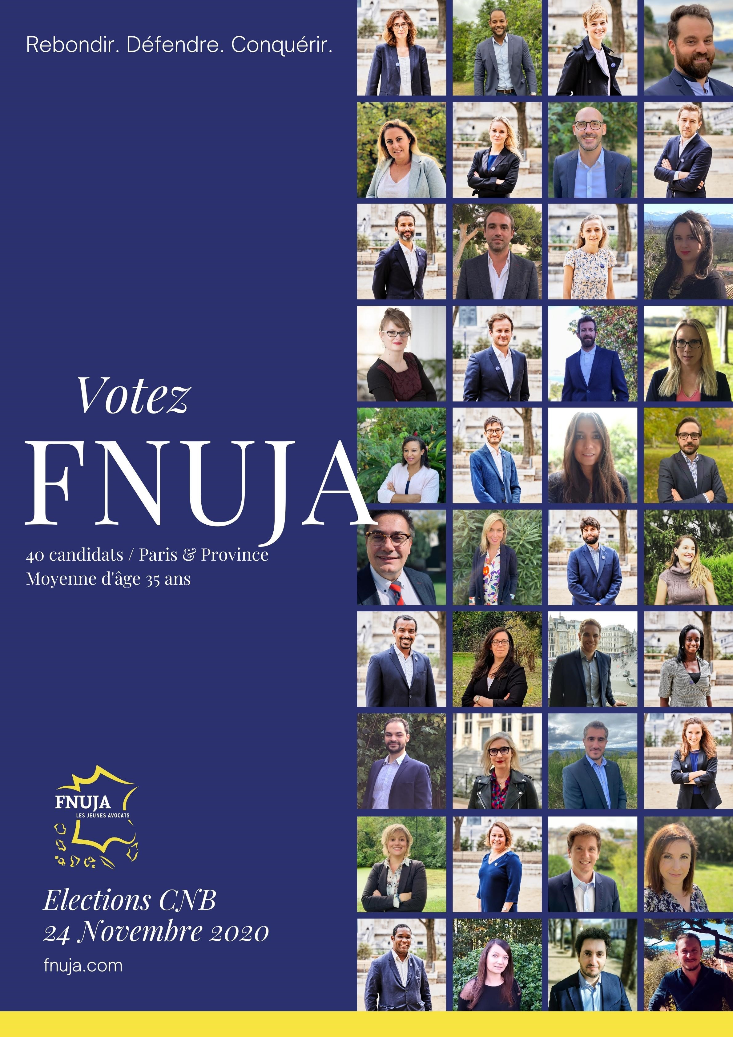 Présentation des candidats FNUJA collèges Province et Paris - Elections CNB 2020