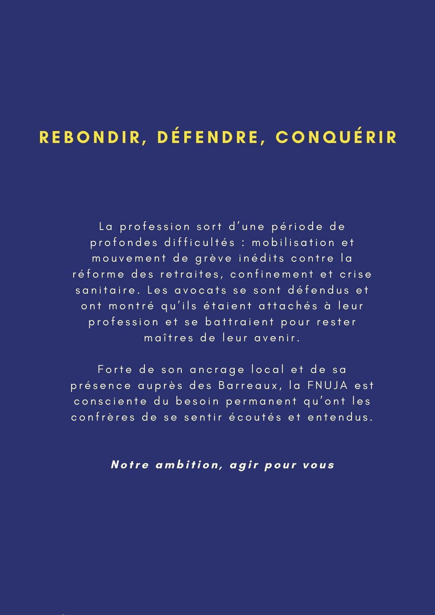 Elections CNB : Profession de foi de la FNUJA