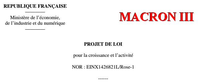 MACRON III - Le Texte du 3e projet