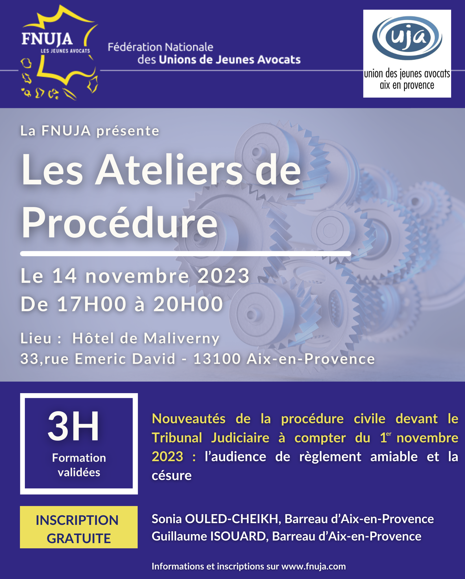 Les Ateliers de Procédure de la FNUJA : Premier arrêt à Aix-en-Provence