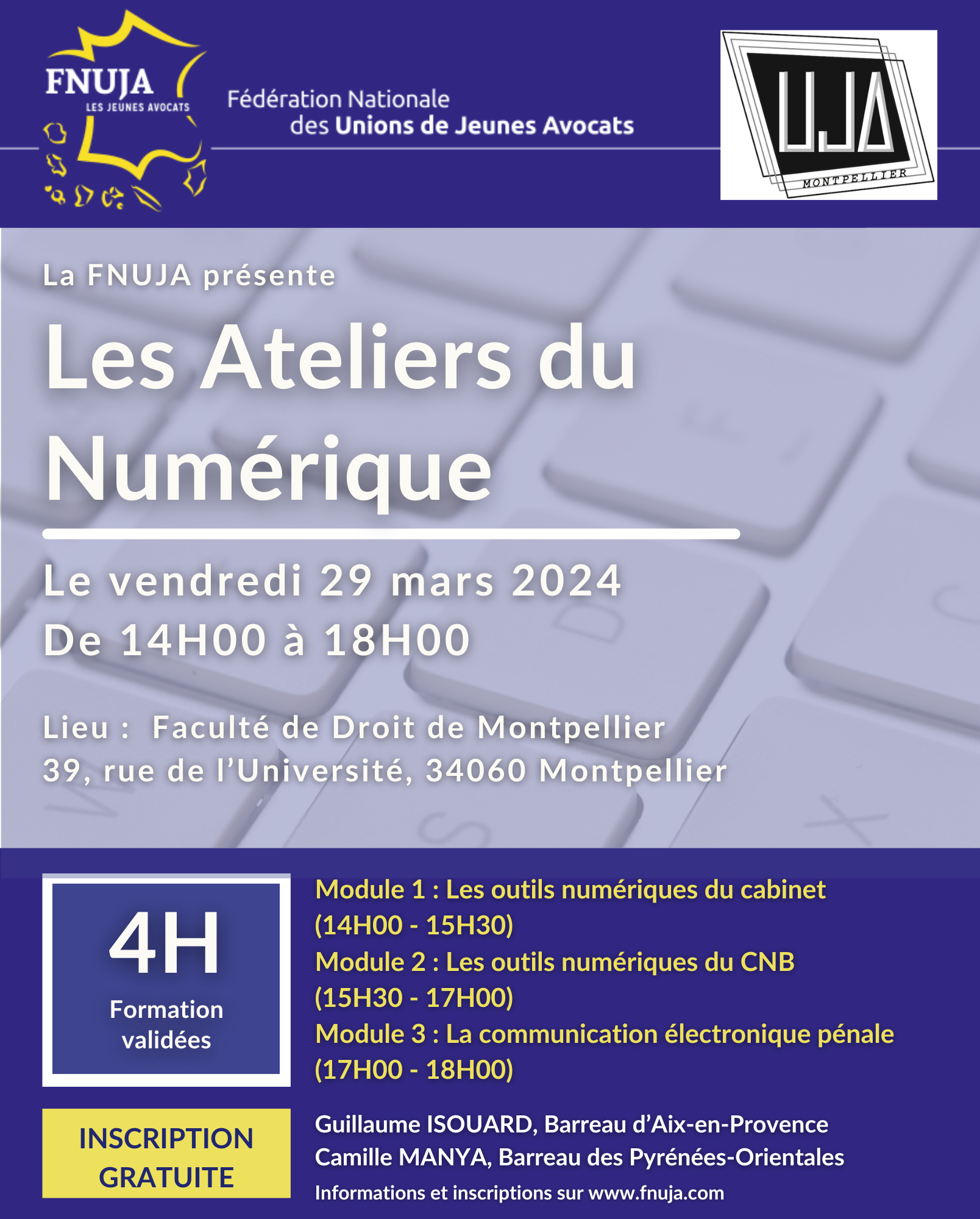 Les Ateliers du Numérique de la FNUJA : prochain arrêt à Montpellier !