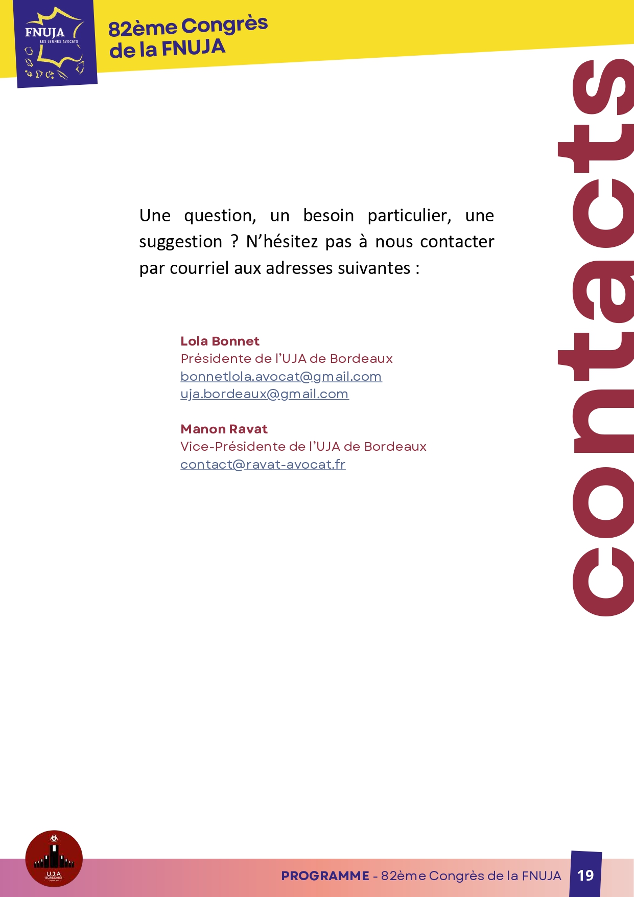 82ème congrès de la FNUJA à Bordeaux : « Jeunes Avocats, Grands crus de Demain »