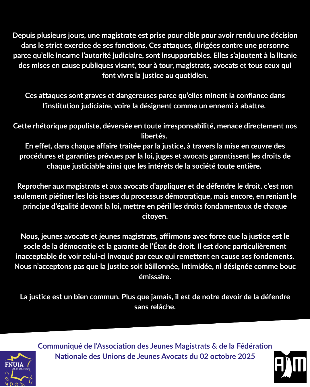 Jeunes avocats, Jeunes magistrats : Une même voix pour l’État de droit