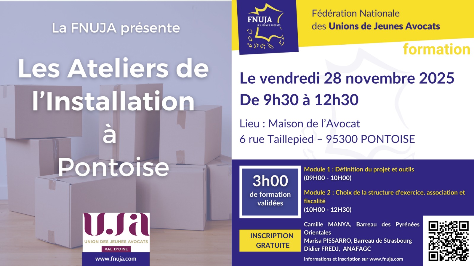 Les Ateliers de l'Installation de la FNUJA à Pontoise