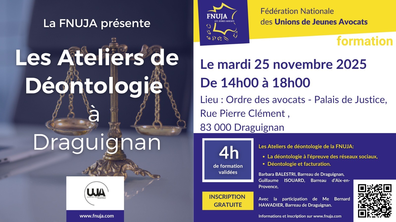 Les Ateliers de la Déontologie de la FNUJA à Draguignan