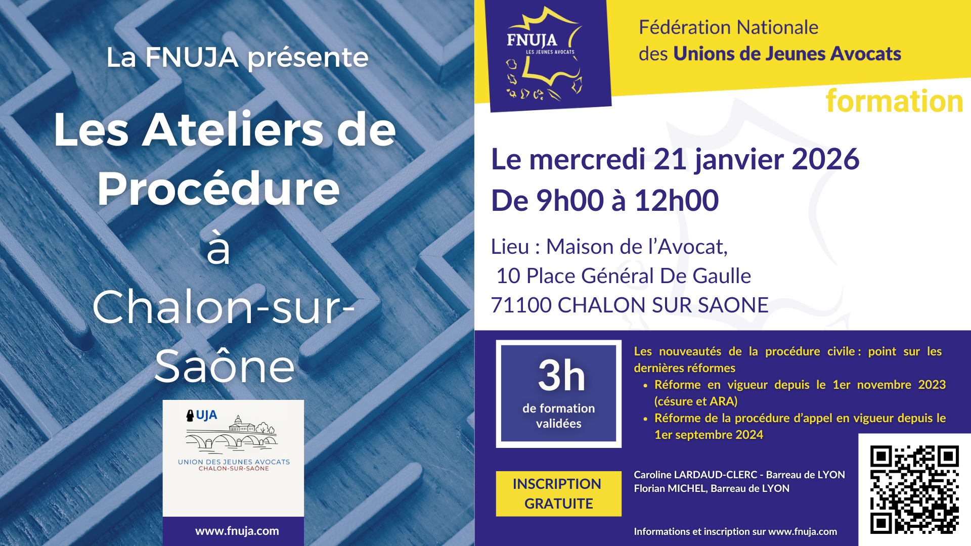 Les Ateliers de Procédure de la FNUJA à Chalon-sur-Saône