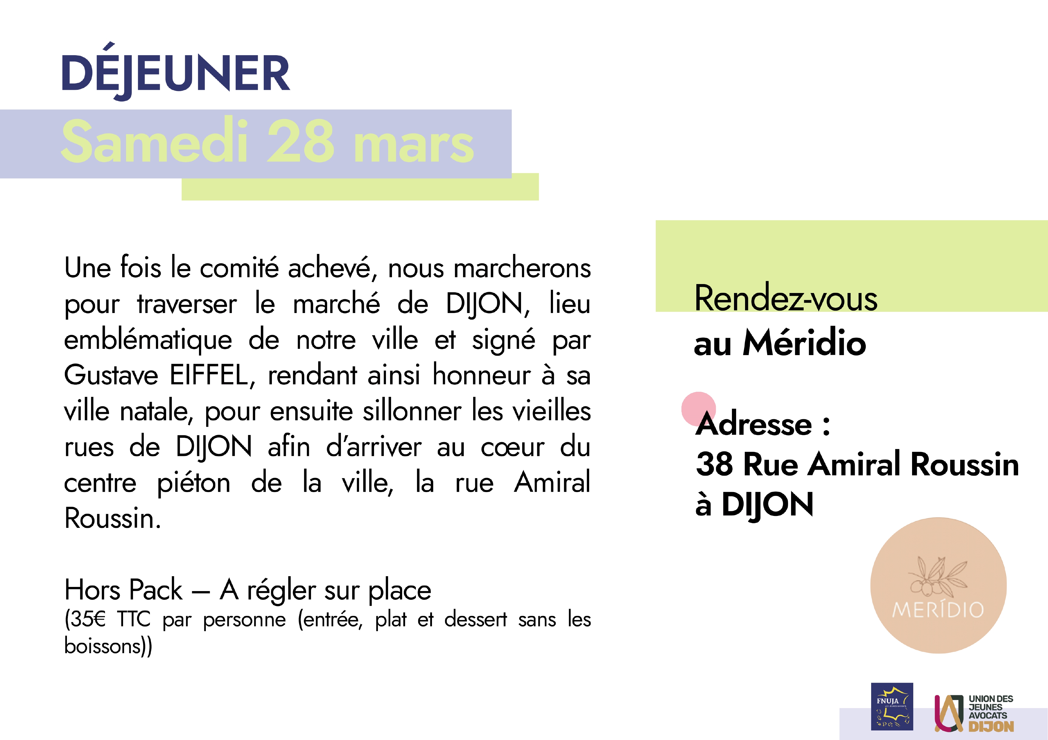 Comité décentralisé de la FNUJA de l'UJA de Dijon du 26 au 29 mars 2026