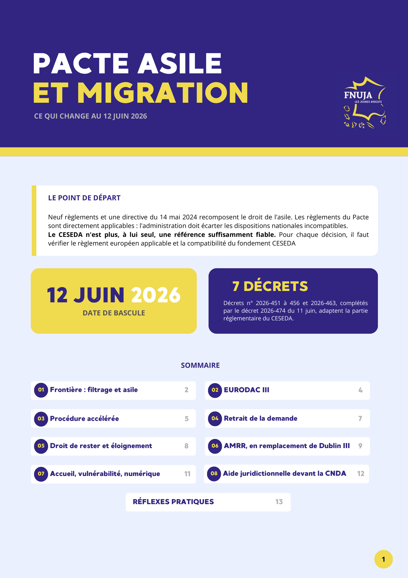 Pacte asile et migration : ce qui change au 12 juin 2026